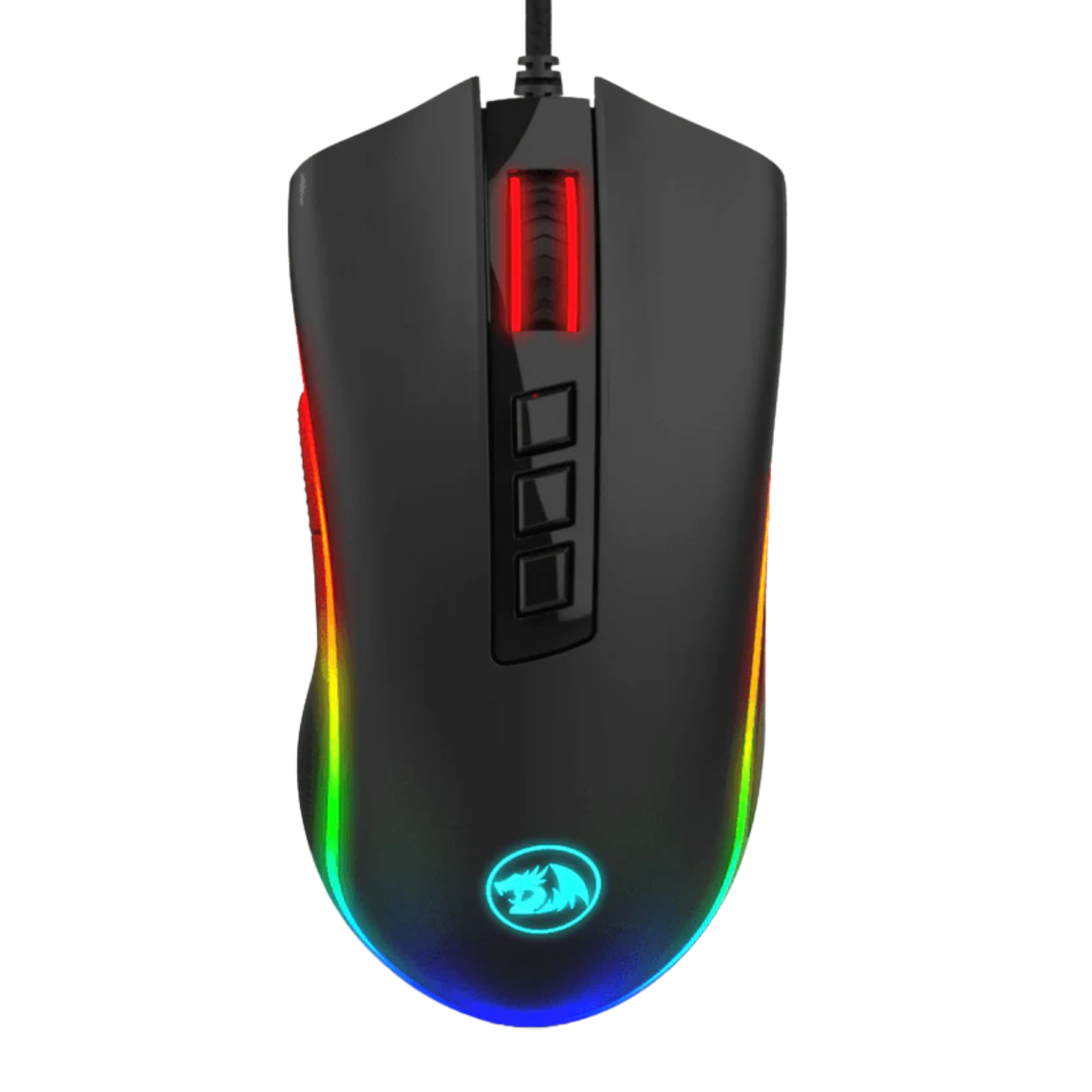 Mouse gamer Redragon Cobra M711 com iluminação RGB, em imagem oficial da loja da Redragon