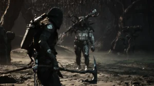 Protagonista de Mortal Shell II encara um chefe em confronto real de gameplay, cena que ilustra o combate elogiado pela crítica
