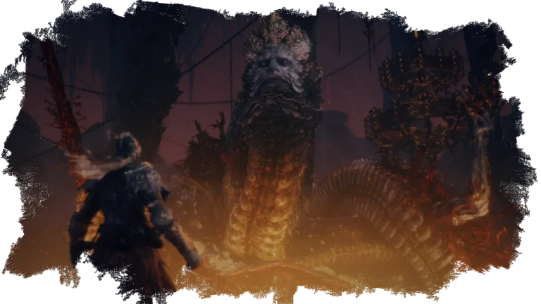 Cena de boss fight em Elden Ring Tarnished Edition