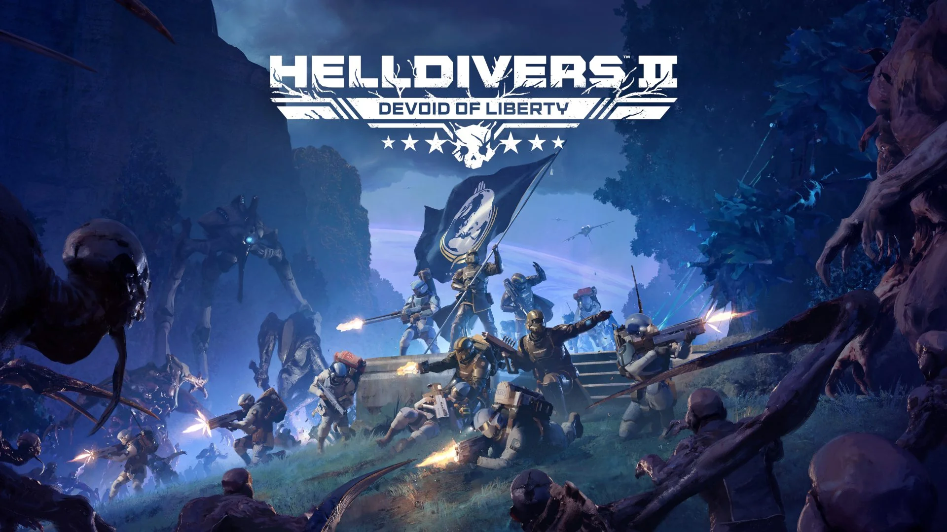 Cena de combate de Helldivers 2, jogo cooperativo que segue disponível no PS Plus Game Catalog desde 12 de agosto de 2026
